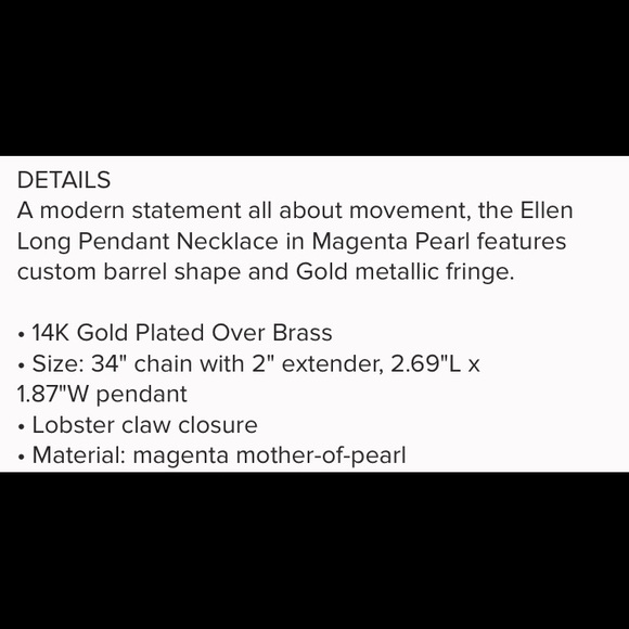 Kendra Scott long Reversible necklace NWTpink/gold - Picture 8 of 8